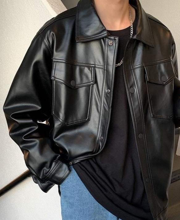 Privathinker Men Spring Black Soft Faux Leather Jacket 2020 Mens Hip Hop Jacket