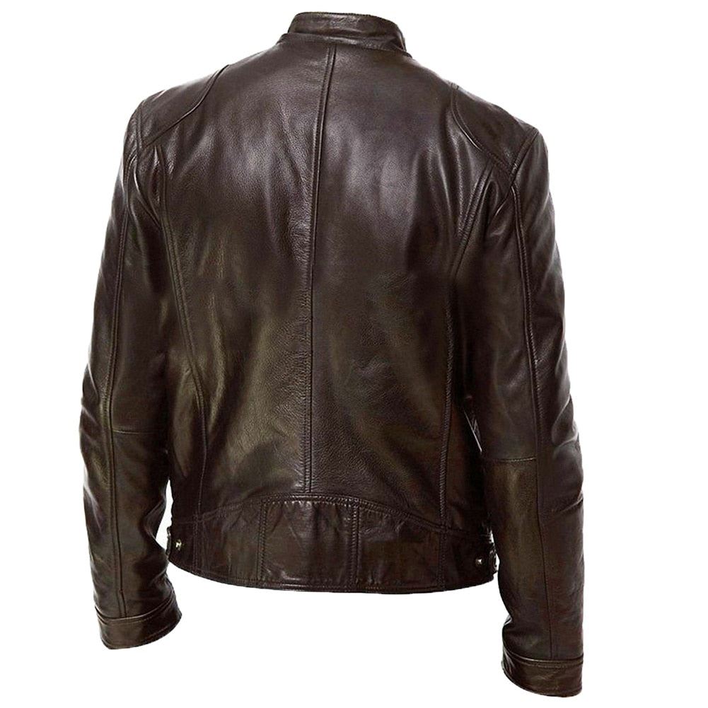 2021Hot  Men's Leather Jackets Autumn Casual Artificial Leather Jacket Biker Lea