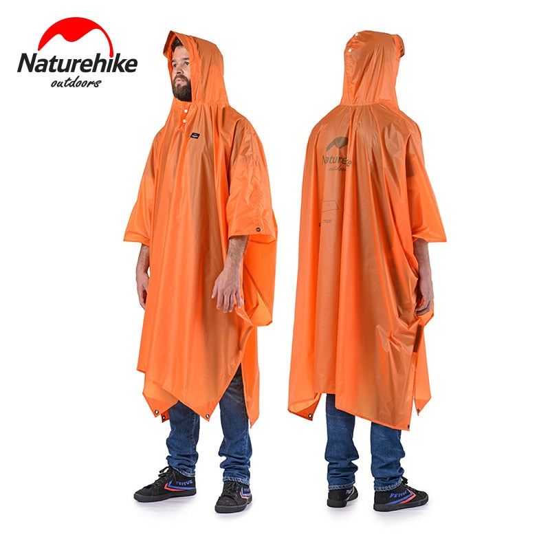 Naturehike Rain Jacket Waterproof 3 in 1 Multifunction Raincoat 210T 20D Canopy