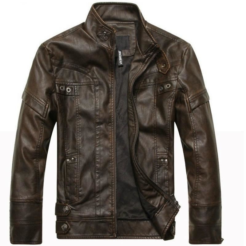 Men's Leather Jackets Brand Motorcycle Leather Jacket Men Fur Jacket Jaqueta De