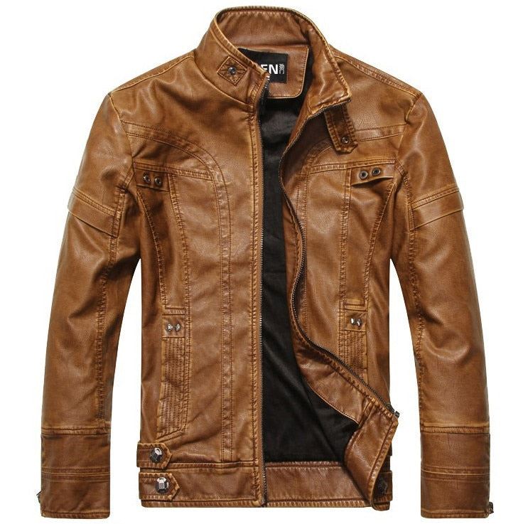 Men's Leather Jackets Brand Motorcycle Leather Jacket Men Fur Jacket Jaqueta De