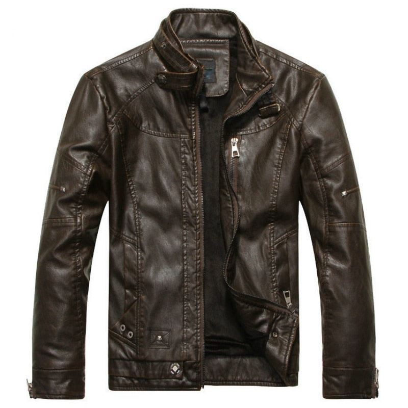 Men's Leather Jackets Brand Motorcycle Leather Jacket Men Fur Jacket Jaqueta De