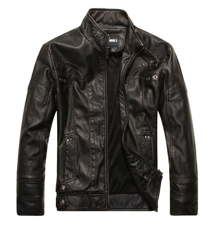 Men's Leather Jackets Brand Motorcycle Leather Jacket Men Fur Jacket Jaqueta De