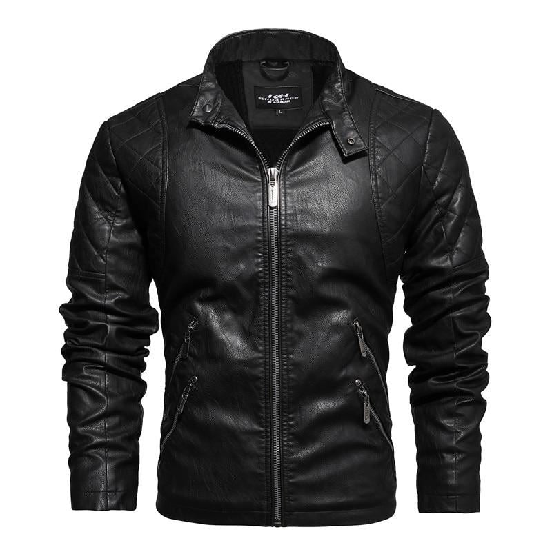 2021 Mens Motorcycle Jacket Autumn Winter Men New Faux PU Leather Jackets Casual