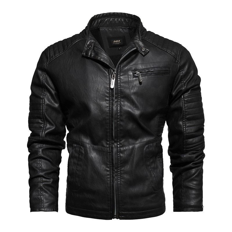 2021 Mens Motorcycle Jacket Autumn Winter Men New Faux PU Leather Jackets Casual