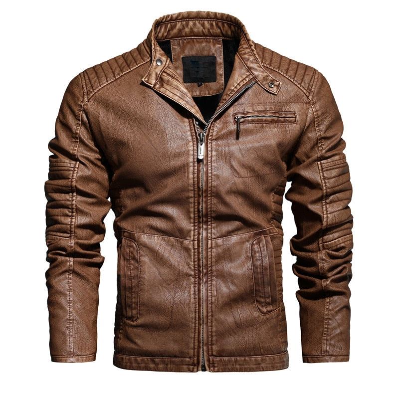 2021 Mens Motorcycle Jacket Autumn Winter Men New Faux PU Leather Jackets Casual