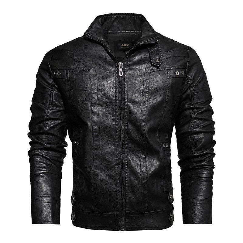 2021 Mens Motorcycle Jacket Autumn Winter Men New Faux PU Leather Jackets Casual