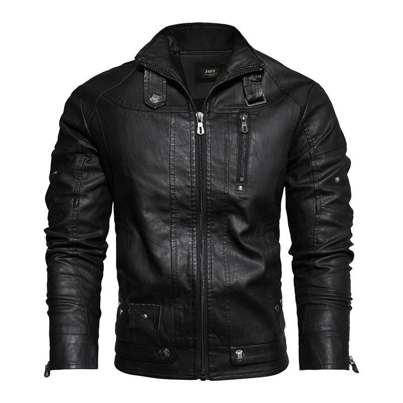 2021 Mens Motorcycle Jacket Autumn Winter Men New Faux PU Leather Jackets Casual