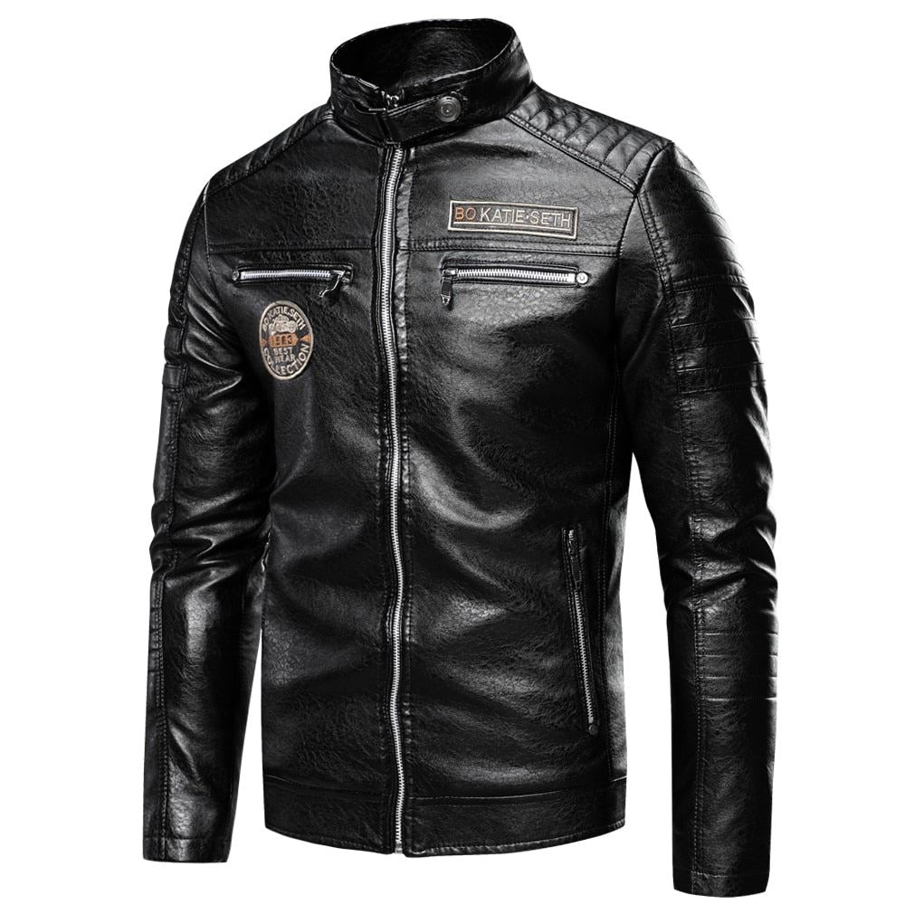 Ucrazy Men 2021 Autumn New Brand Casual Motor Distressed Leather Jacket Coat Men