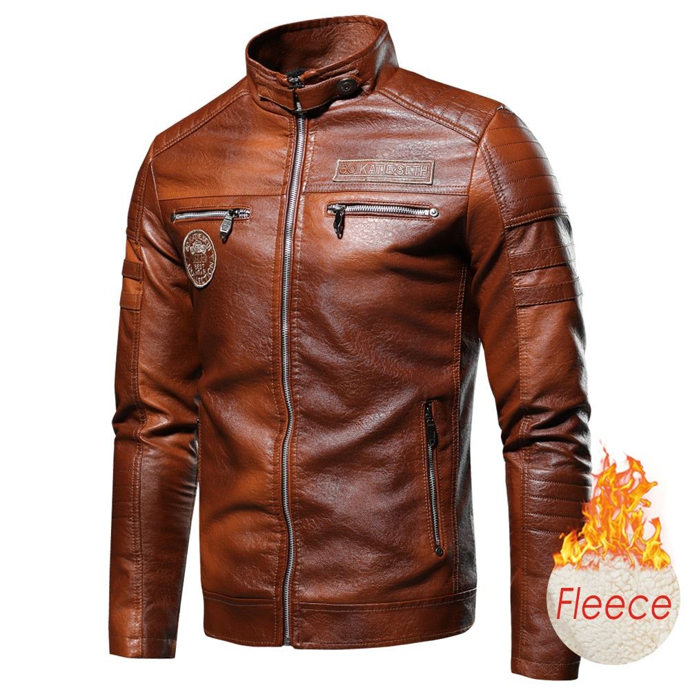 Ucrazy Men 2021 Autumn New Brand Casual Motor Distressed Leather Jacket Coat Men