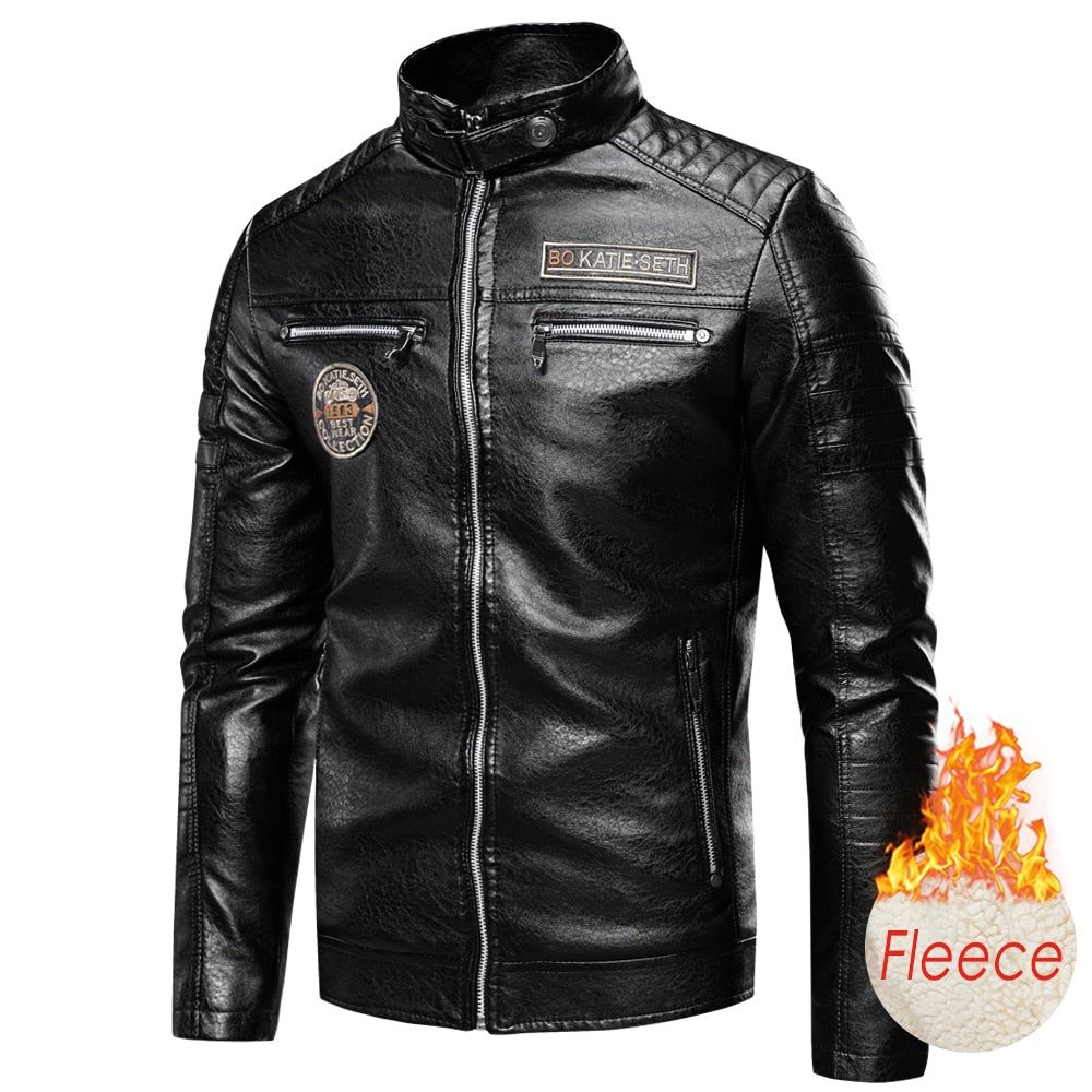 Ucrazy Men 2021 Autumn New Brand Casual Motor Distressed Leather Jacket Coat Men