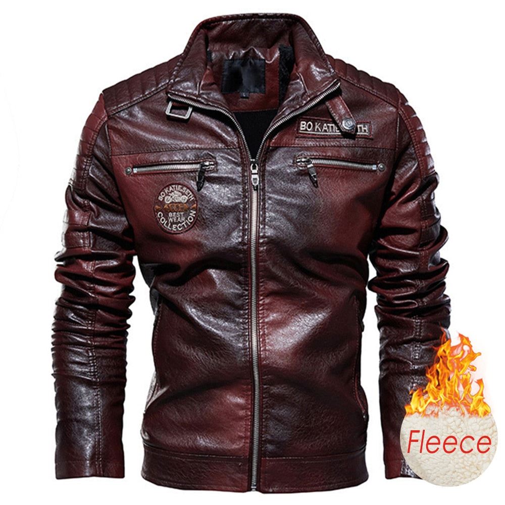 Ucrazy Men 2021 Autumn New Brand Casual Motor Distressed Leather Jacket Coat Men