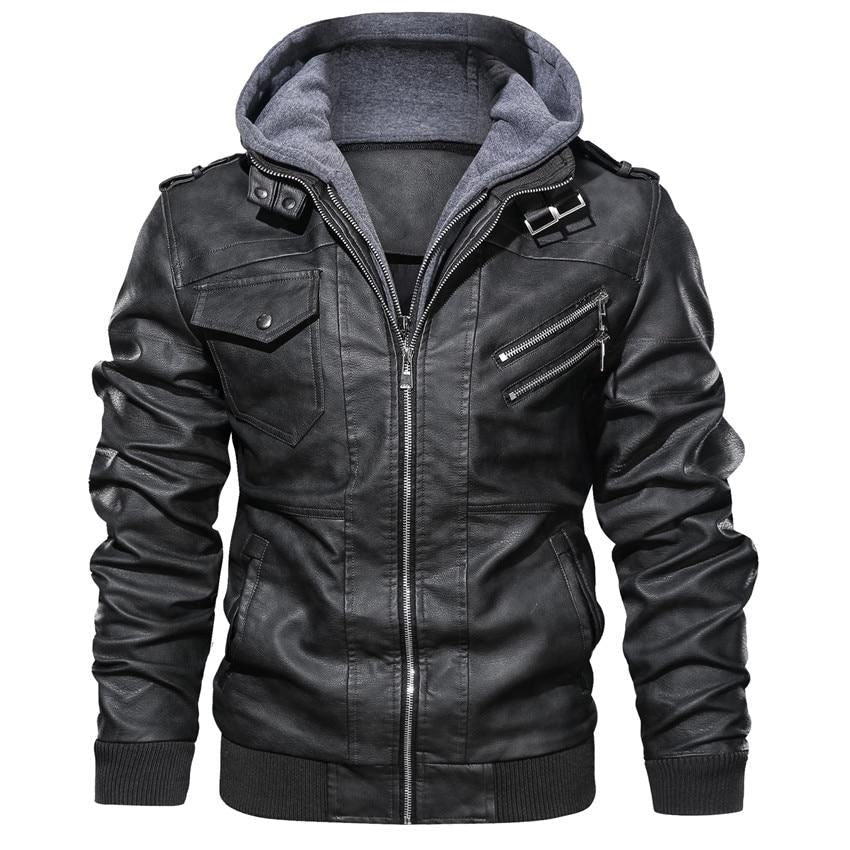 Mountainskin New Men's Leather Jackets Autumn Casual Motorcycle PU Jacket Biker