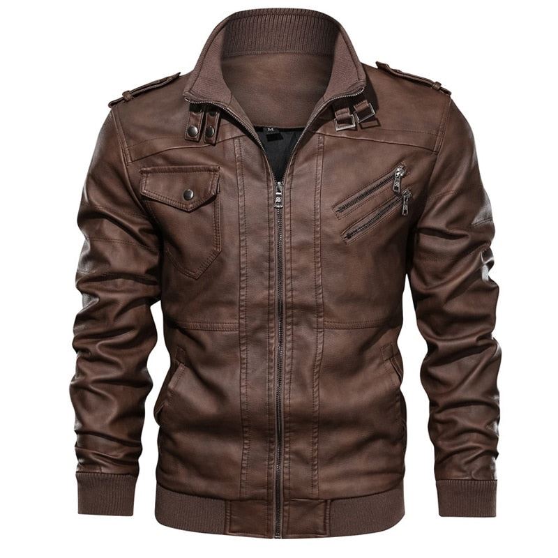 Mountainskin New Men's Leather Jackets Autumn Casual Motorcycle PU Jacket Biker