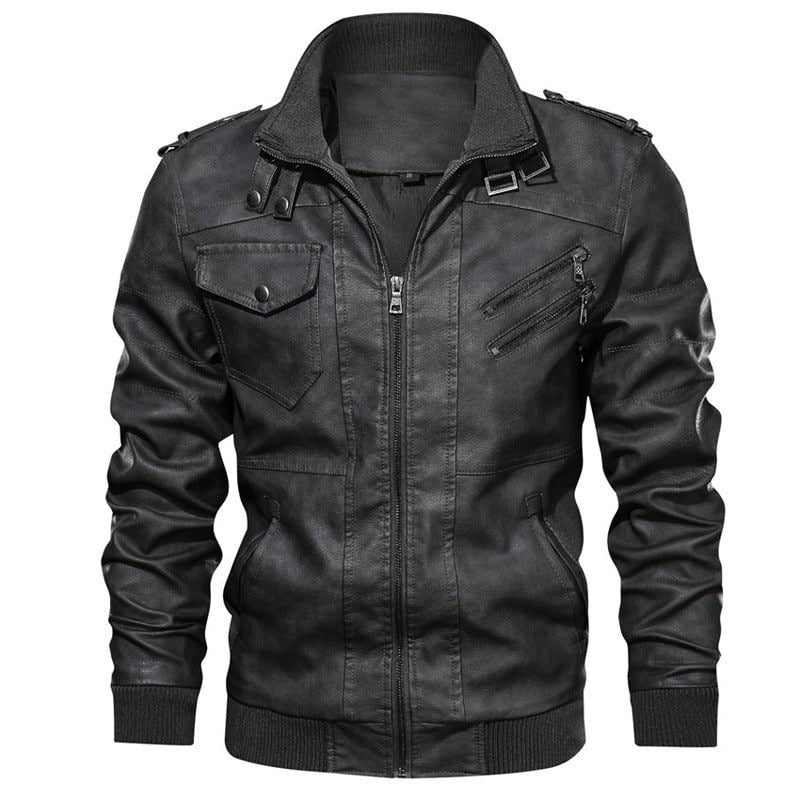 Mountainskin New Men's Leather Jackets Autumn Casual Motorcycle PU Jacket Biker