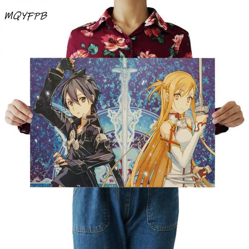 Anime Sword Art Online kraft paper poster home museum decoration painting room i