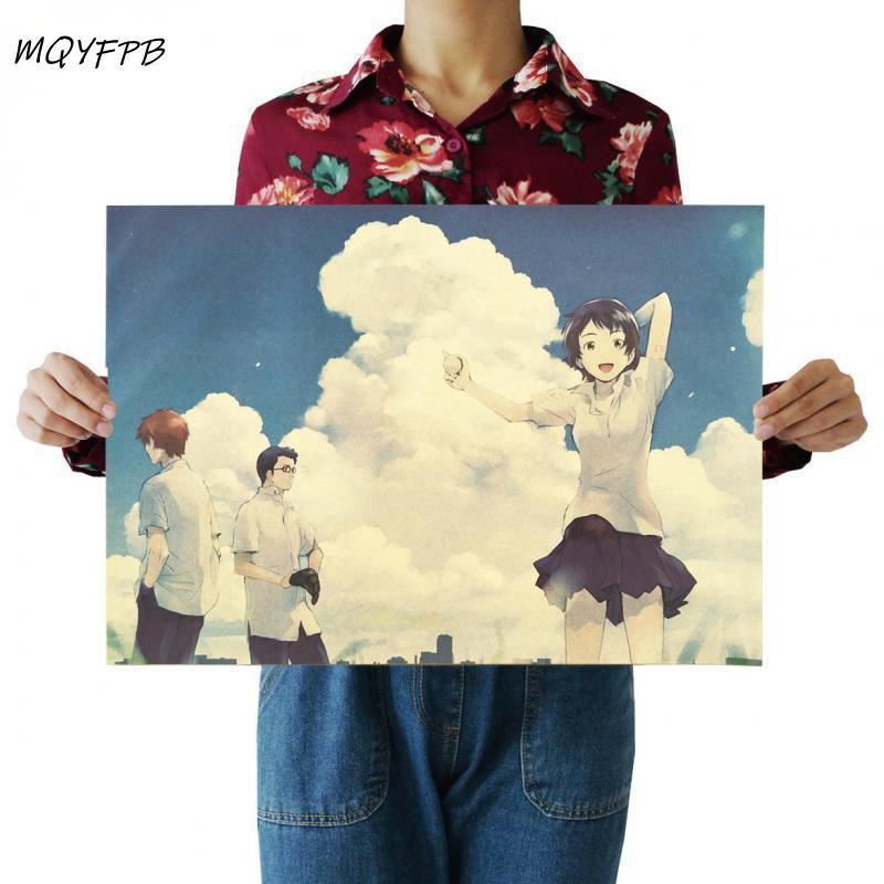 The girl who traverses time and space anime kraft paper poster home decoration p