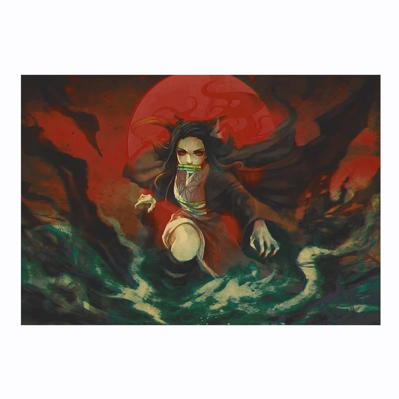 Anime Demon Slayer Kraft paper poster home room wall decoration Print