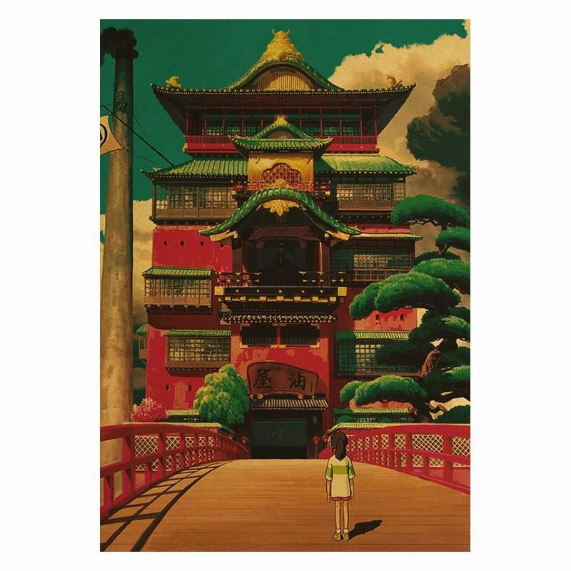 Anime Spirited Away Kraft Poster Wall Stickers Home Decoration Painting Room Print