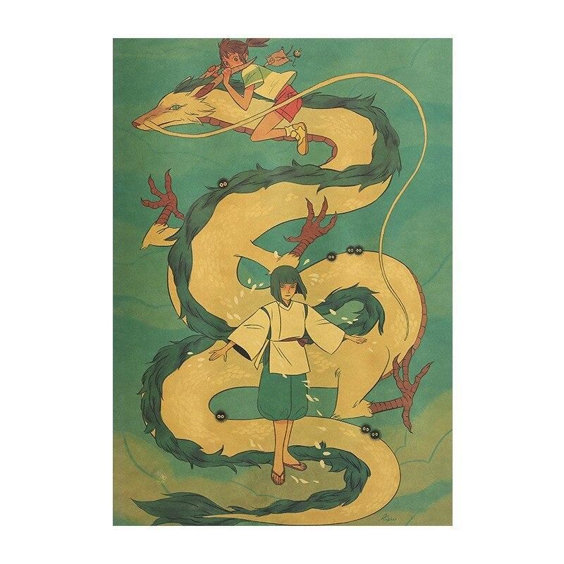 Anime Spirited Away Kraft Paper Poster Home Decoration Wall Print