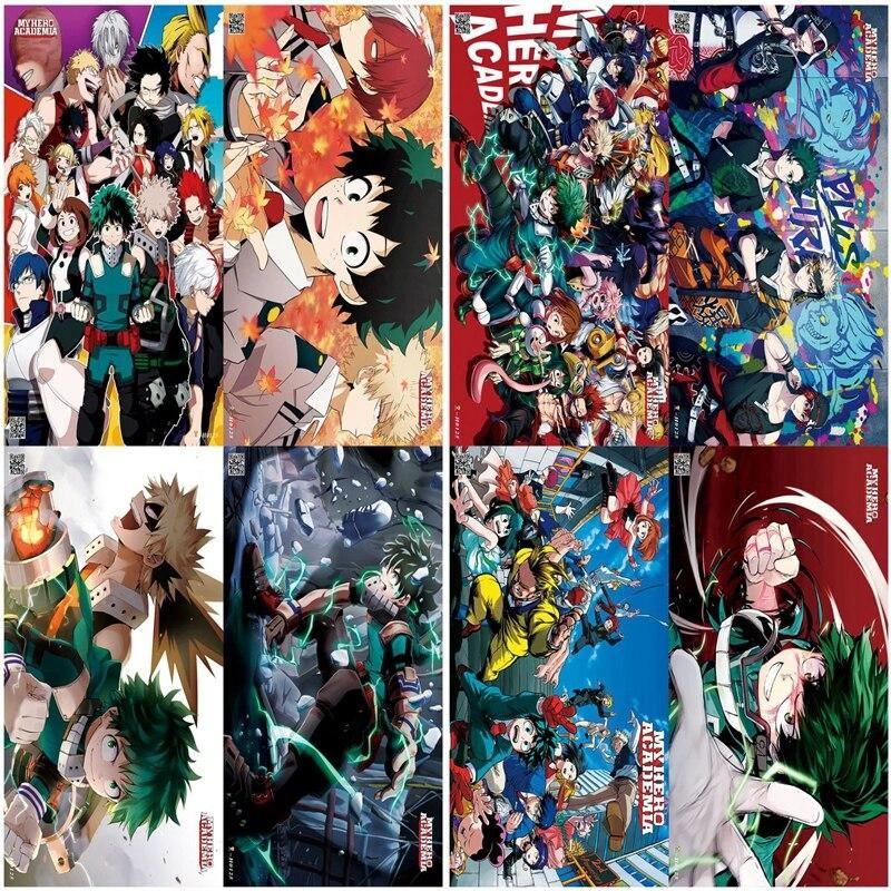 Anime My Hero Academia Poster Home Room Wall Decorative Painting 42x29cm A Set o