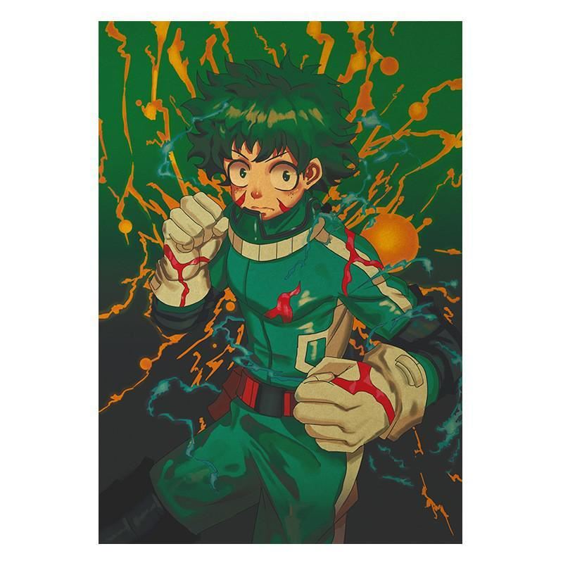 Anime My Hero Academia Kraft Paper  Poster Home Bedroom Wall Decoration Painting