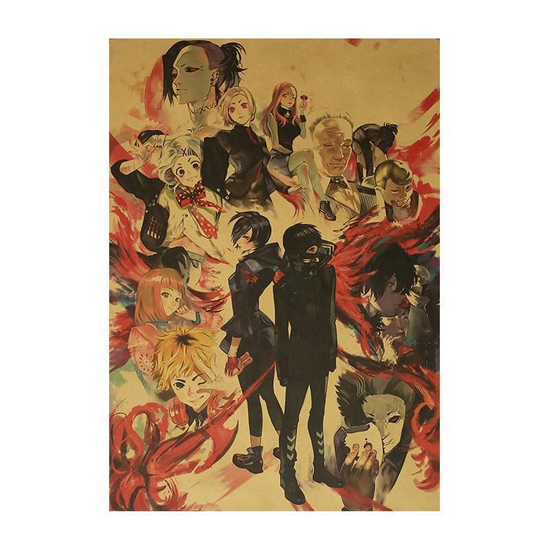 Anime Tokyo Ghoul Kraft Paper Poster Home Room Decoration Painting Core 50.5x35c