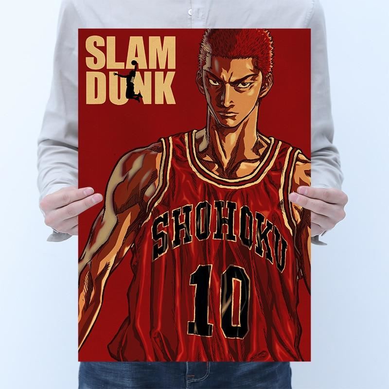 Anime Slam Dunk Retro Kraft Paper Poster Room Decoration Home Decoration Print