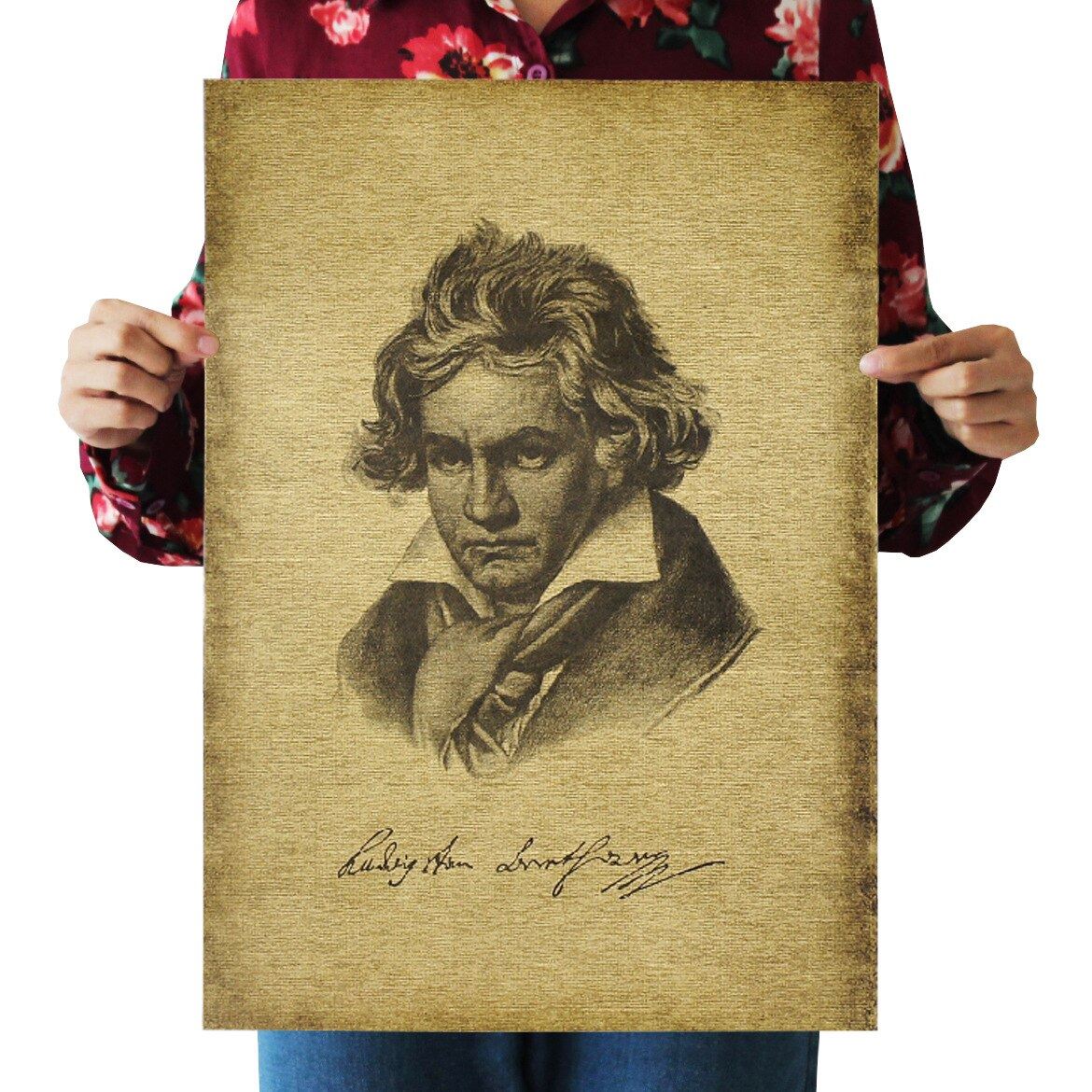 Classical Composer Mozart Retro Poster Home Wall Decoration Kraft Paper Print