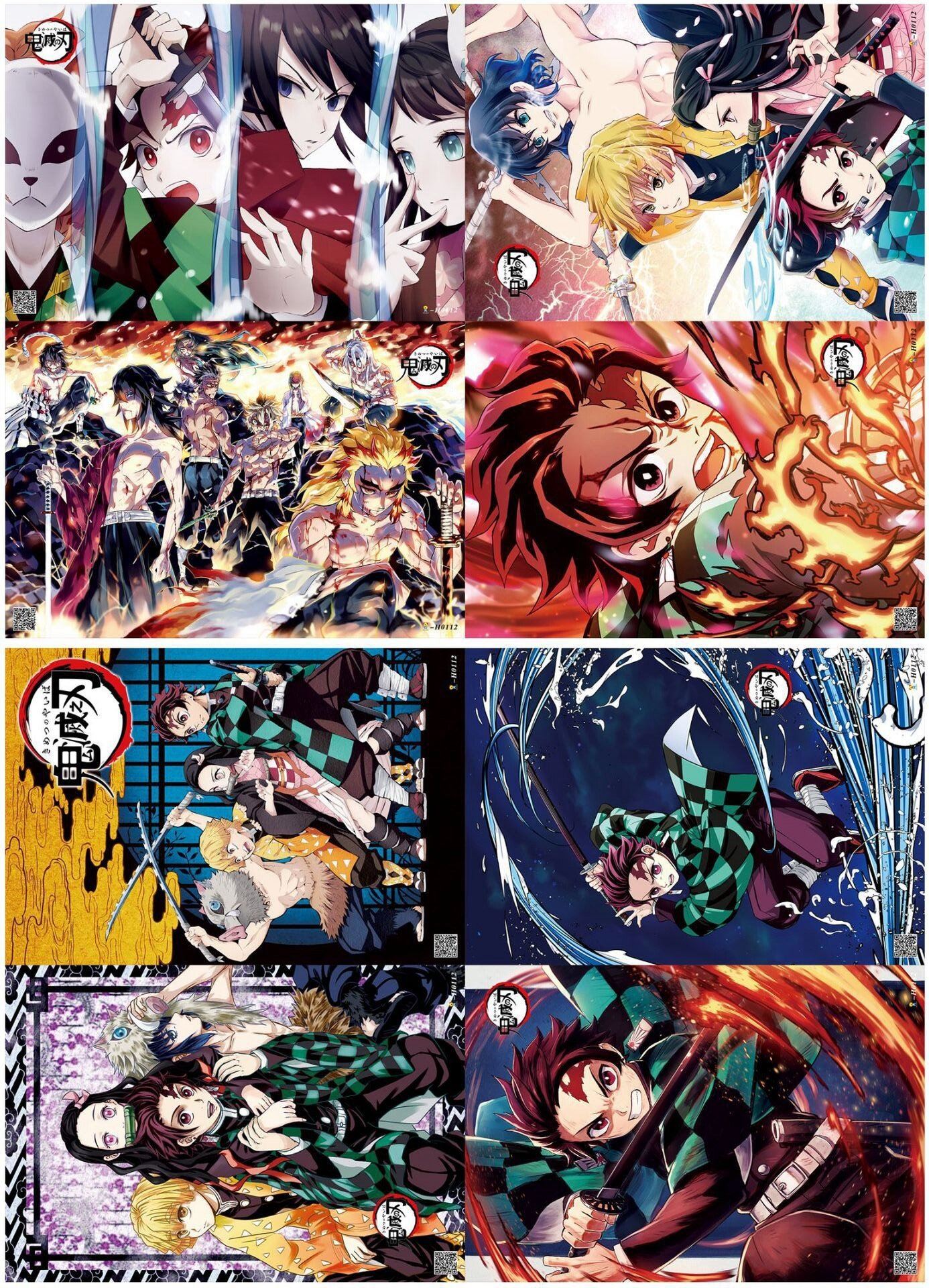 Eight Anime Demon Slayer Poster Home Room Wall Decoration Print