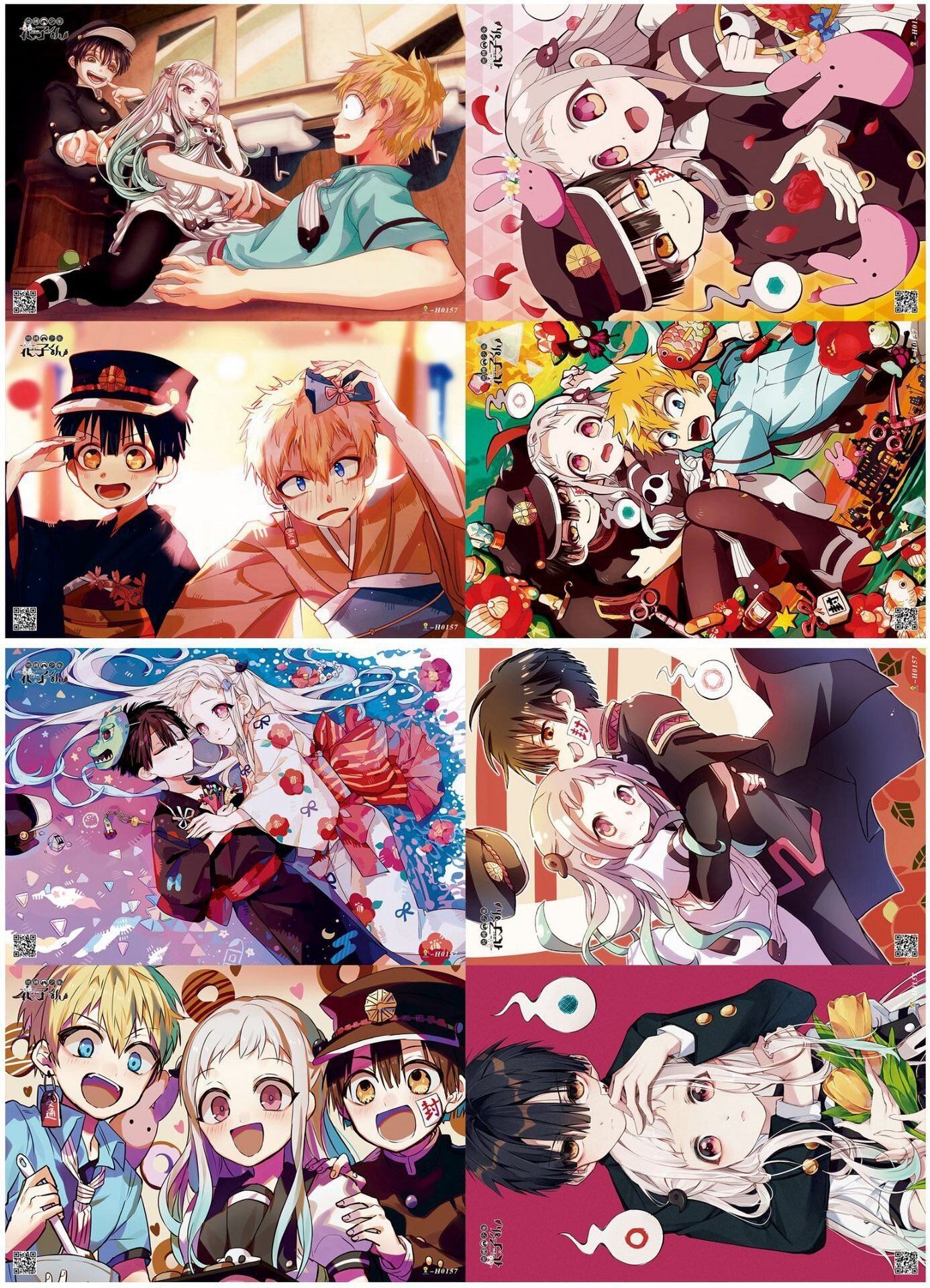 Set of Eight Sheets Anime Hanako-kun Poster Home Room Wall Decoration Painting Print