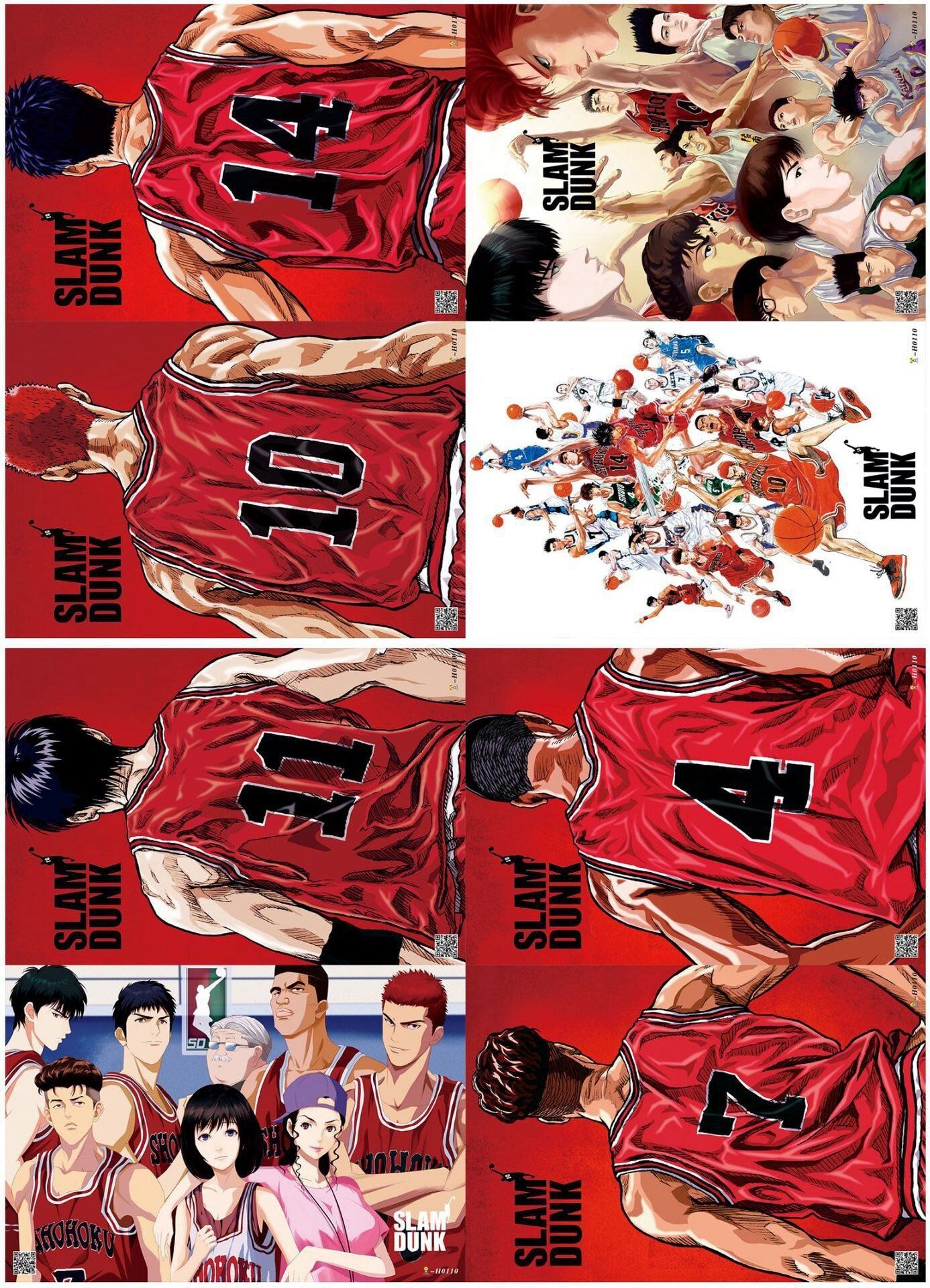 Set of Eight Sheets Anime SLAM DUNK Poster Home Room Wall Decoration Painting 42