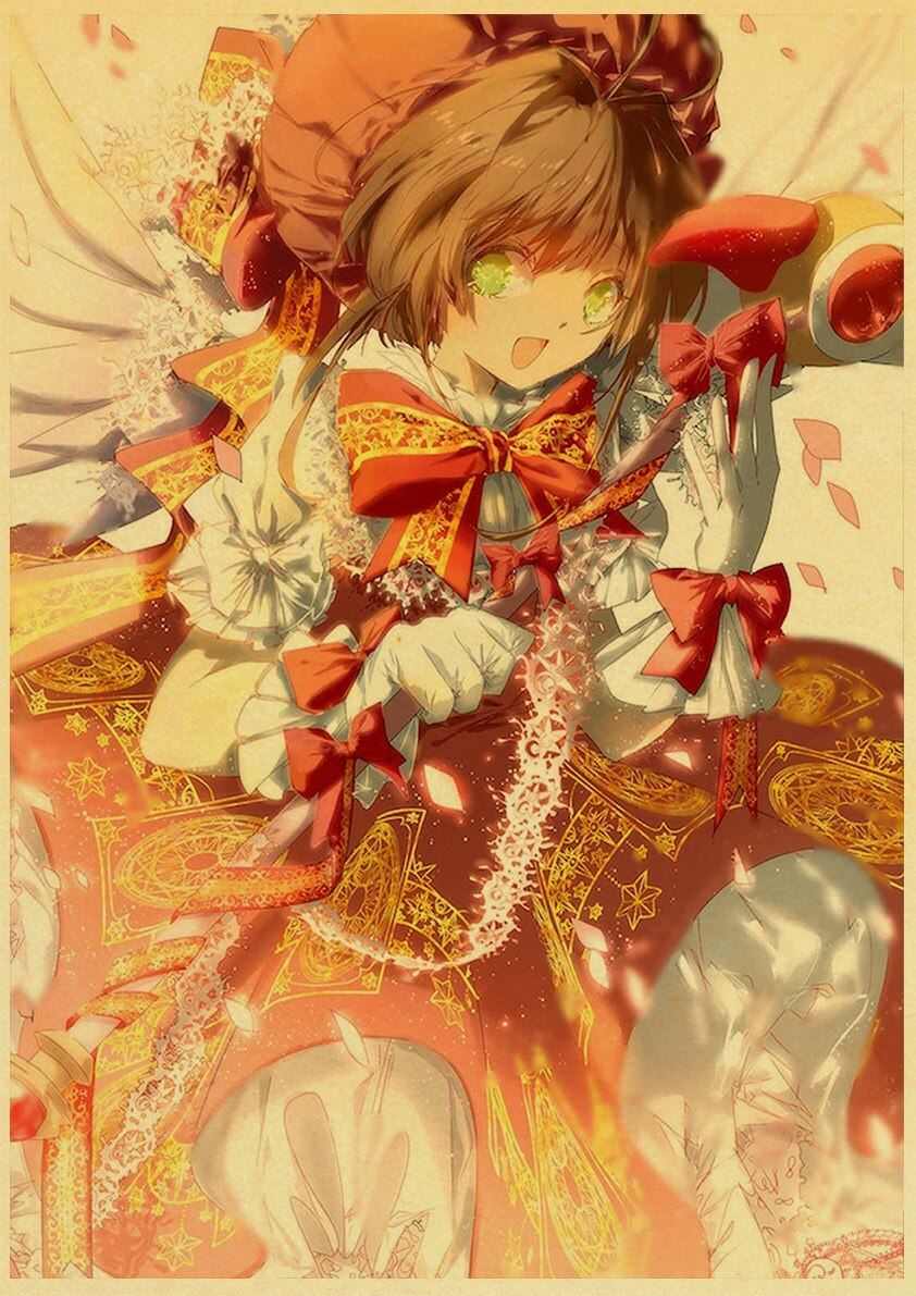 Anime Retro Card Captor Sakura Poster Home Decal Art Painting Funny Wall Poster 12x16