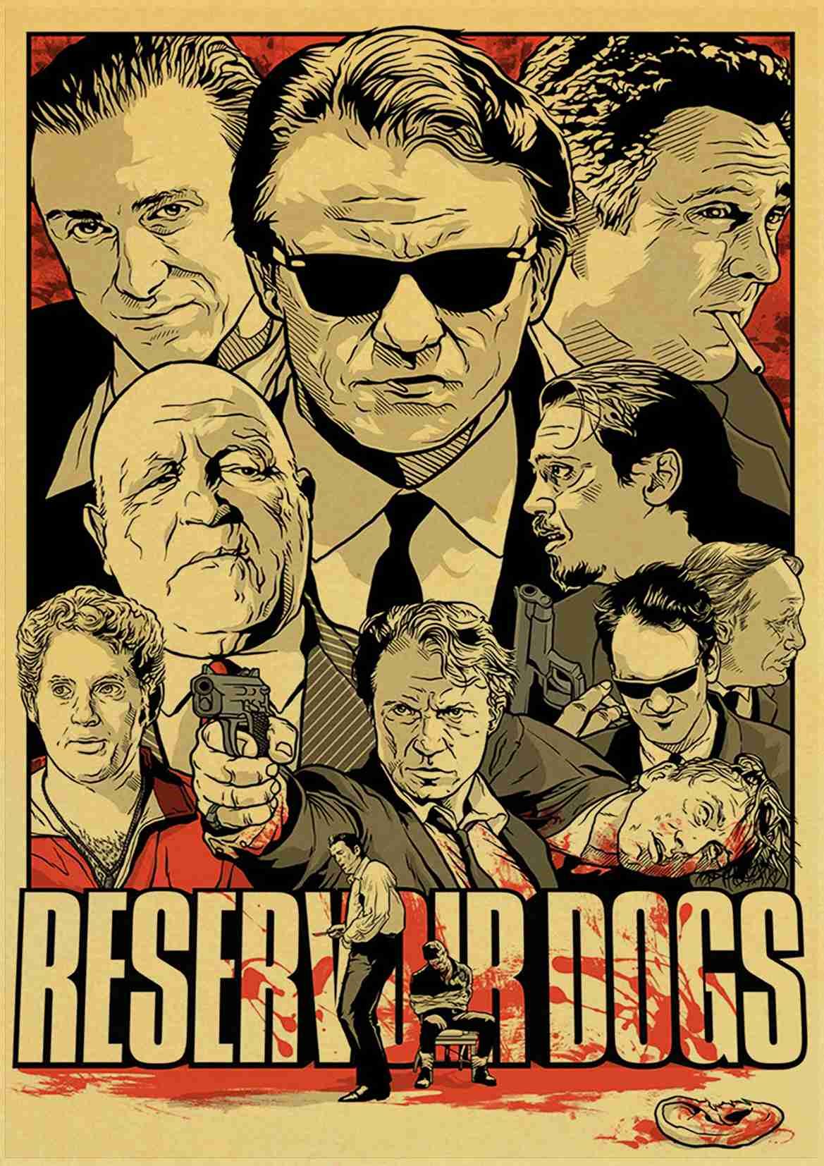 Vintage Poster Classic Movie Pulp Fiction/Inglourious Basterds/Reservoir Dogs Print 12x16in