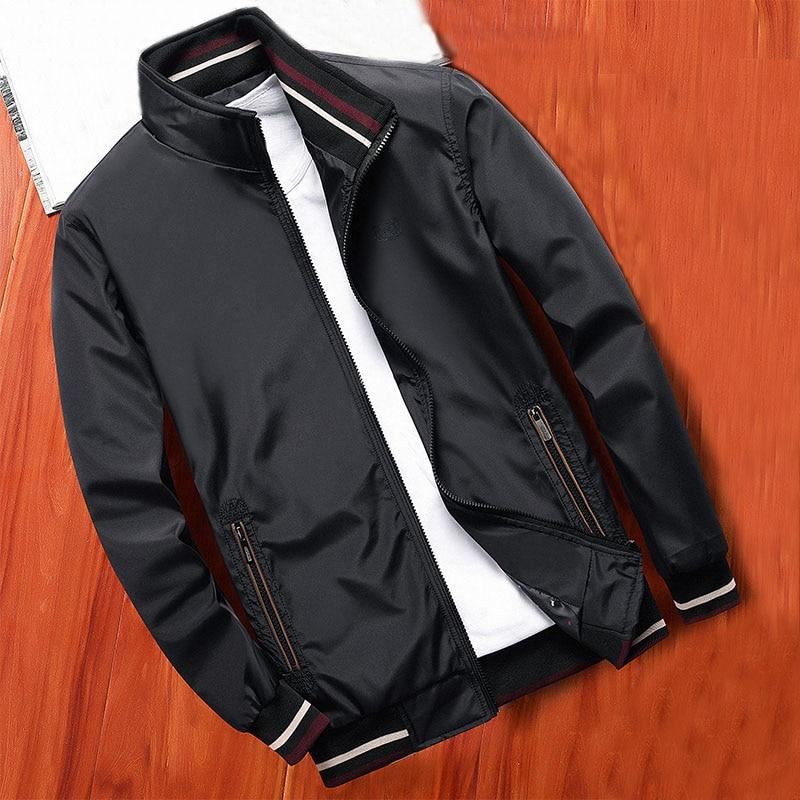 MANTLCONX New Spring Men Jacket Coats Casual Solid Color Jackets Stand Collar Me