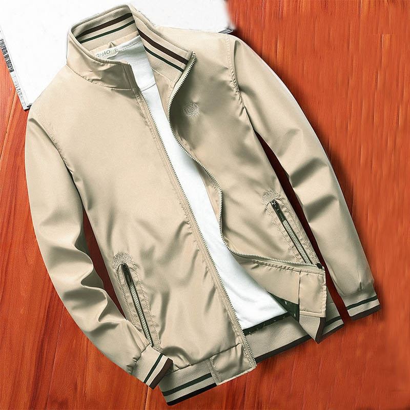 MANTLCONX New Spring Men Jacket Coats Casual Solid Color Jackets Stand Collar Me