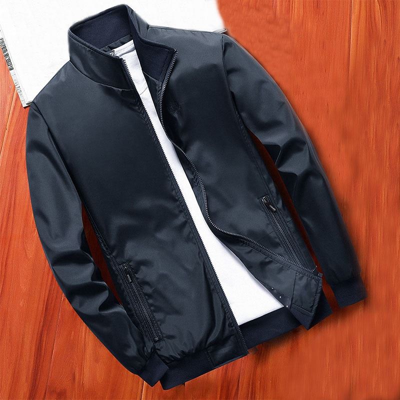 MANTLCONX New Spring Men Jacket Coats Casual Solid Color Jackets Stand Collar Me