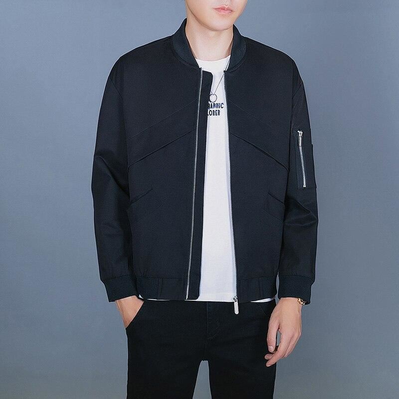 Spring New Men 's Bomber Zipper Jacket Autumn Casual Streetwear Fit Pilot Coat M