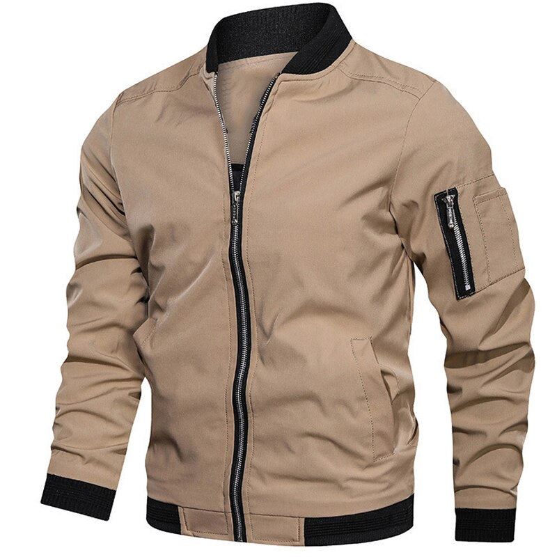 Autumn New Men's Bomber Zipper Jacket Male Casual Spring Streetwear Hip Hop Slim