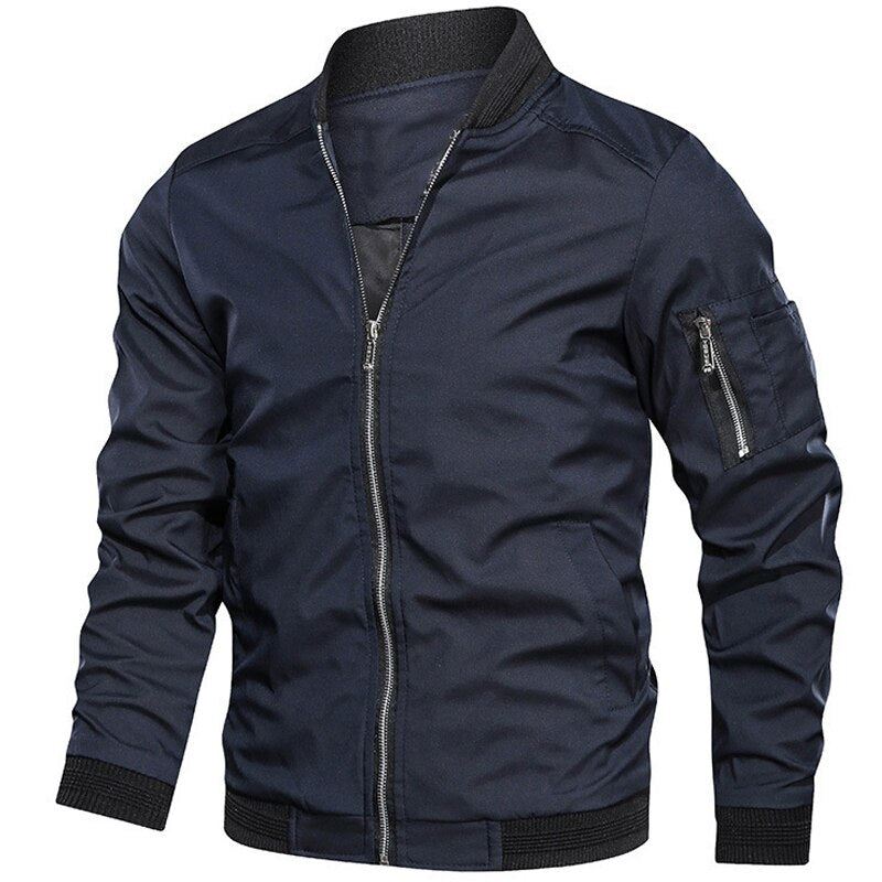 Autumn New Men's Bomber Zipper Jacket Male Casual Spring Streetwear Hip Hop Slim