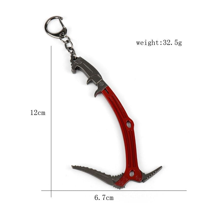 Tomb Raider Keychain Lara Croft Climbing Axe Metal Pendant Key Ring