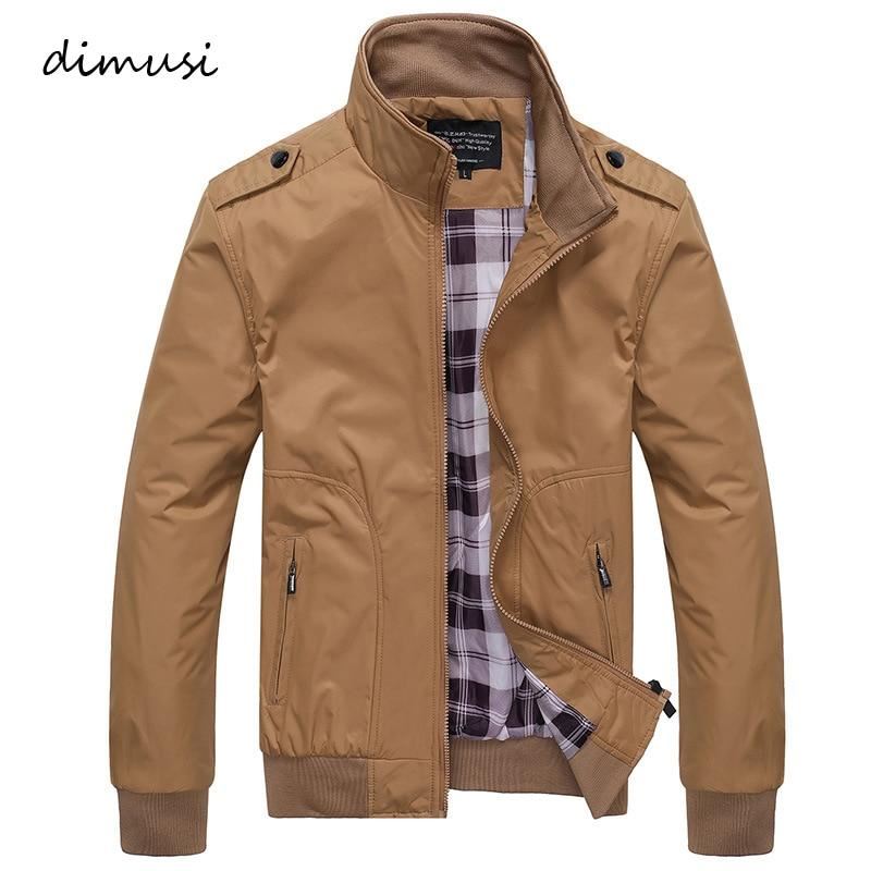 DIMUSI Mens Jackets Spring Autumn Casual Coats Solid Color Mens Sportswear Stand