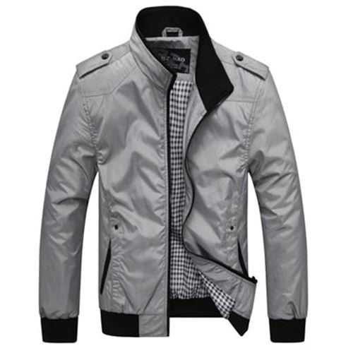 DIMUSI Mens Jackets Spring Autumn Casual Coats Solid Color Mens Sportswear Stand