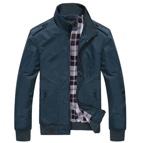 DIMUSI Mens Jackets Spring Autumn Casual Coats Solid Color Mens Sportswear Stand