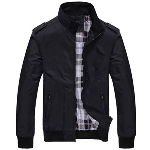 DIMUSI Mens Jackets Spring Autumn Casual Coats Solid Color Mens Sportswear Stand