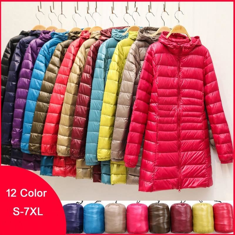 Woman Duck Down Jackets Winter Plus Size Ultralight Hooded Women Down Coat Porta