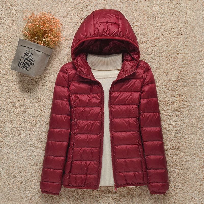 Women Thin Down Jacket White Duck Down Ultralight Jackets Autumn Coat Multi Color