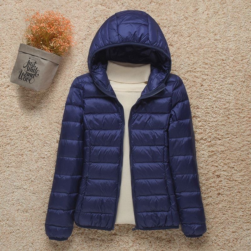 Women Thin Down Jacket White Duck Down Ultralight Jackets Autumn Coat Multi Color