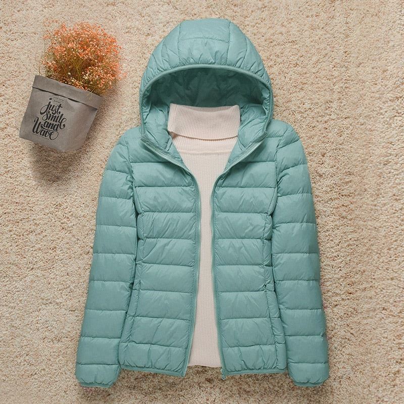 Women Thin Down Jacket White Duck Down Ultralight Jackets Autumn Coat Multi Color