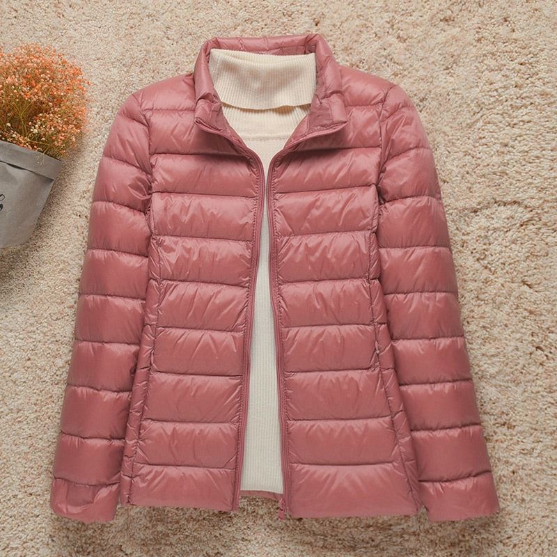 Women Thin Down Jacket White Duck Down Ultralight Jackets Autumn Coat Multi Color